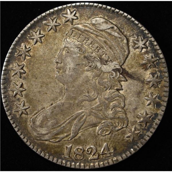 1824 BUST HALF DOLLAR AU
