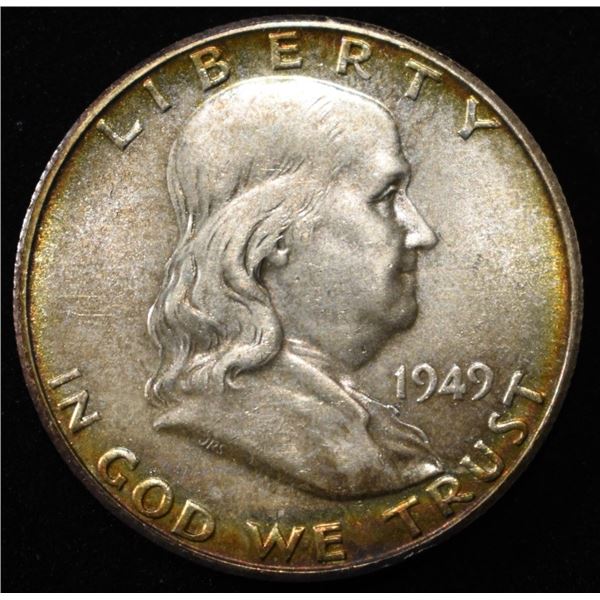 1949-S FRANKLIN HALF DOLLAR GEM BU COLOR
