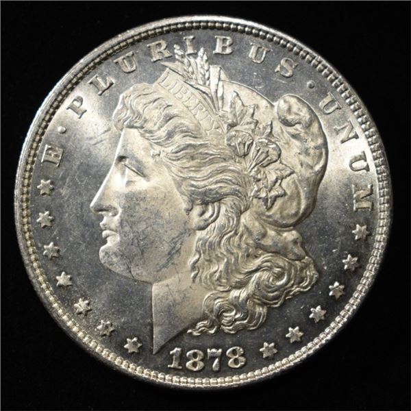 1878 8TF MORGAN DOLLAR CH/GEM BU