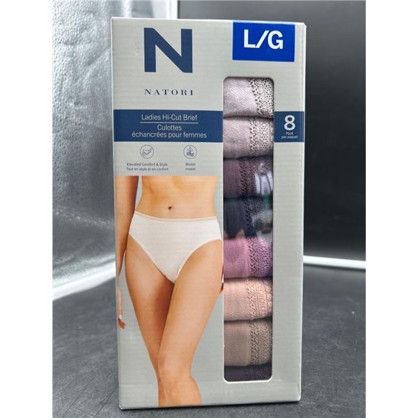 Natori Ladies Hi-Cut Briefs, Size L/G, 8-Pack, Multi-Color