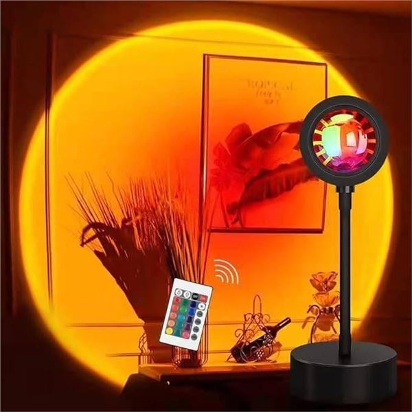 Sunset Lamp, Sunset Projector Light  Colors Changing and 4 Mode with Remote Control, Brightness Adju
