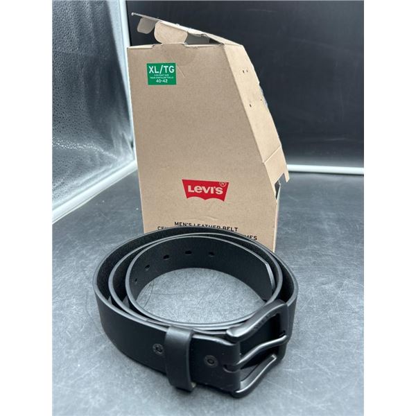 Levi’s Men’s XL/TG Black Leather Belt for Pant Sizes 40-42