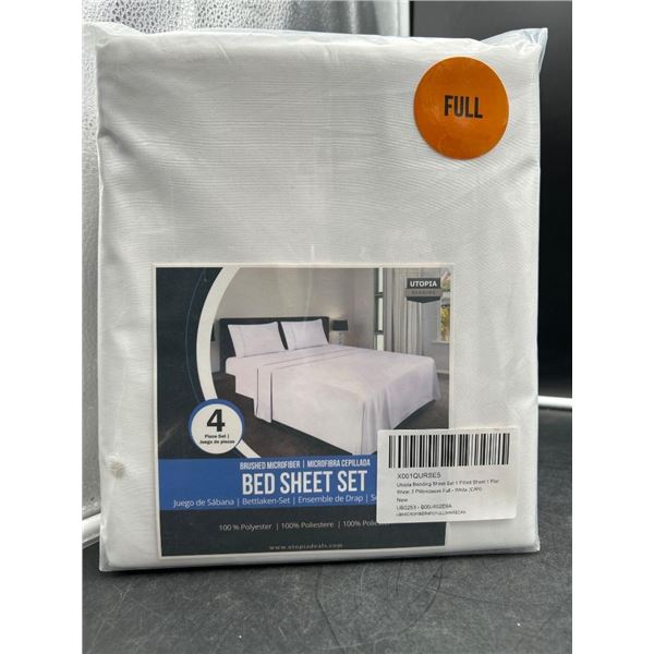 Utopia Bedding Sheet Set, Full Size, 4 Pieces – White