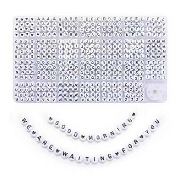 Plastic Alphabet Beads in Organized Storage Case