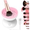 Image 1 : Electric Makeup Brush Cleaner, Washing Automatic Pink Machine For All Size Cosmetic Brushes Spinner 
