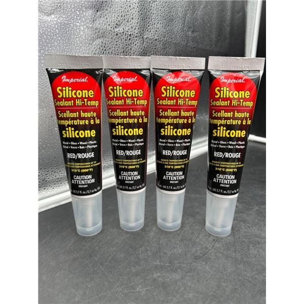 Imperial Silicone Sealant Hi-Temp Red 2.7 Fl. Oz (4 Tubes)