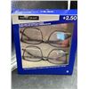 Image 1 : Foster Grant Design Optics Blue Light Reading Glasses +2.50 Two Pairs