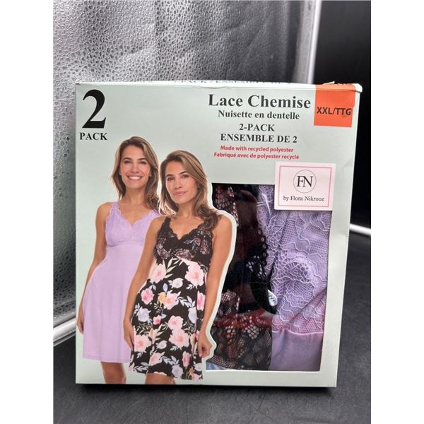 Women’s 2-Pack Lace Chemise, Size XXL