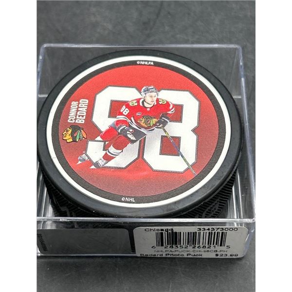 Chicago NHLPA Photo Puck Featuring Connor Bedard #98