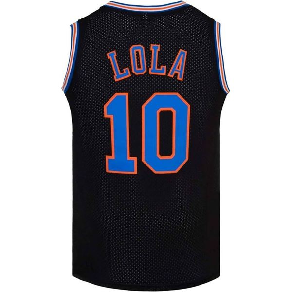 Retro Style Mens Basketball Jersey #1 Bugs #10 Lola Space Movie Jersey Shirts Black
