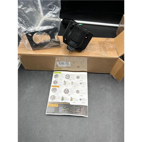 7-Way 6-24 Volt Connector with Mounting Plate and Wiring Diagram