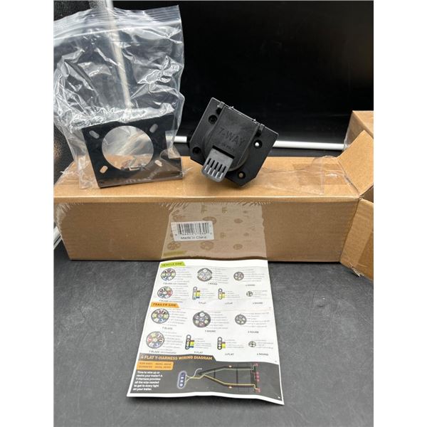 7-Way 6-24 Volt Connector with Mounting Plate and Wiring Diagram