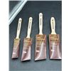 Image 1 : Set of 4 Professional Hand-Crafted Paint Brushes, Angled and Flat, 1.5in and 2in