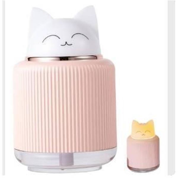 Desk Humidifier, Mini Humidifier 300ML USB Cat Shape Desk Humidifier with 2 LED Colors Night Light 2