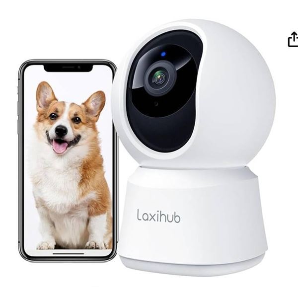 360° View 2K Pet Camera with Phone App, Indoor Security Camera, P2T Baby Monitor, Pan/Tilt, Motion &