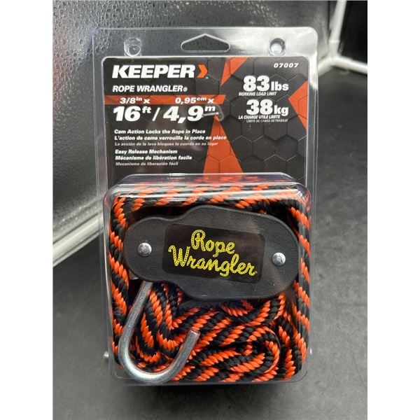Keeper 07087 Rope Wrangler, 83 lb Capacity, 16 ft (4.9 m), 3/8 in Thickness