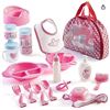 Image 1 : Prextex Baby Doll Accessories in Carrying Bag, 18-Piece Set