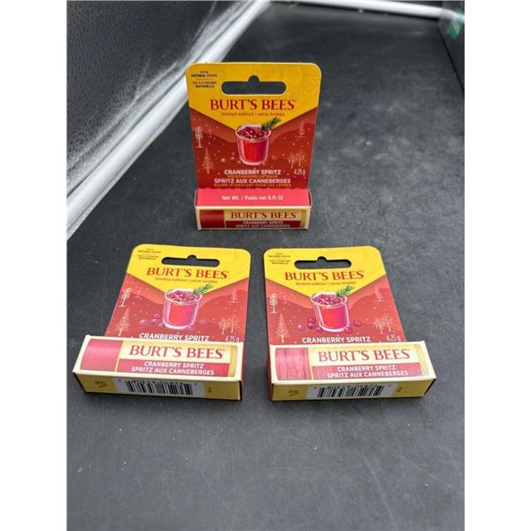 Burt’s Bees Limited Edition Cranberry Spritz Lip Balm Set of Three