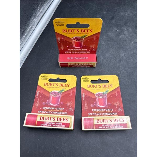 Burt’s Bees Limited Edition Cranberry Spritz Lip Balm Set of Three