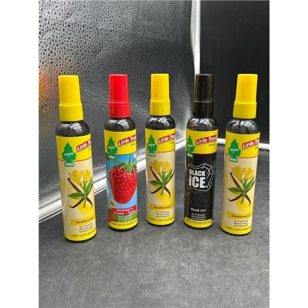 Set of 5 Little Trees Air Freshener Sprays 3.5 Fl Oz Each