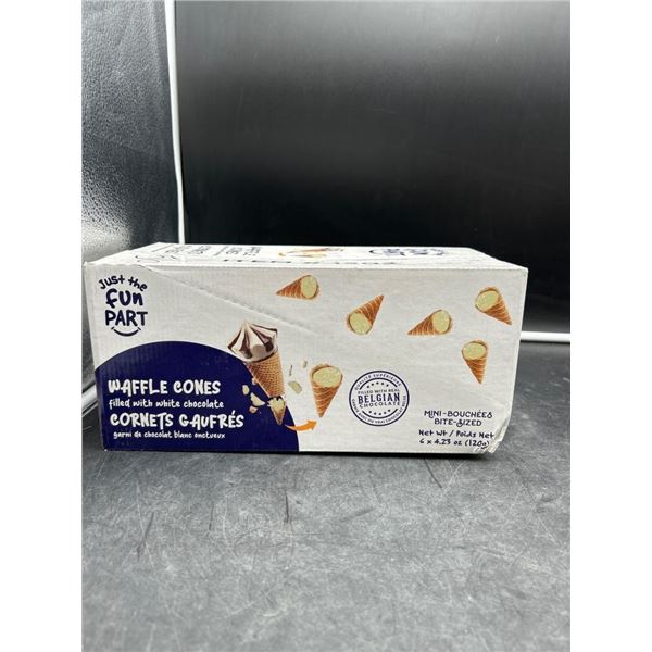 Waffle Cones Filled With White Chocolate – Belgian Chocolate, 6 x 120g