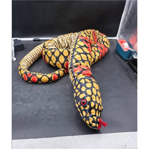 Plush Giant Snake Realistic Design 110 Inches (Yellow/Red)