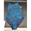 Image 1 : TYR Women’s XL One-Piece Swimsuit with Blue Pattern Design
