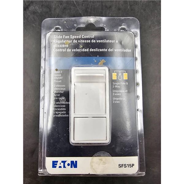 Eaton SF515P Slide Fan Speed Control, Single Pole, 3 Way