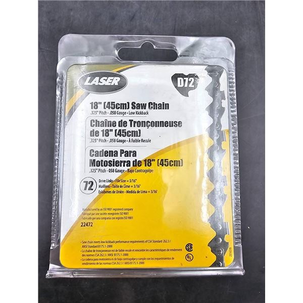 Laser D72 18-Inch 72-Drive Link Saw Chain