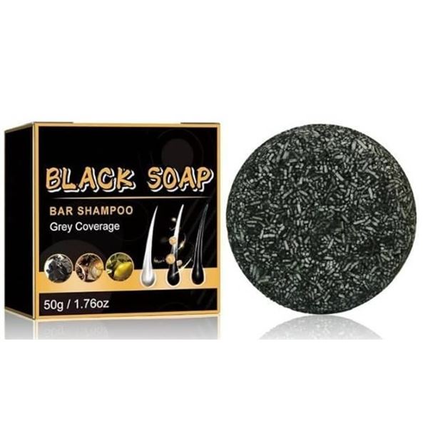 Jaysuing Black Soap Bar Shampoo Grey Coverage 2x50g