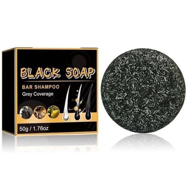 Jaysuing Black Soap Bar Shampoo Grey Coverage 2x50g