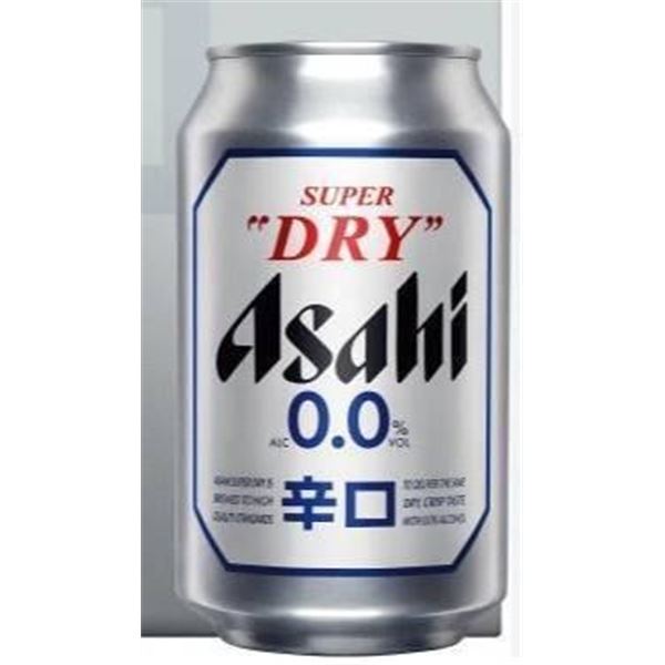 Asahi Dry 0.0% Non-Alcoholic Beer, 330ml, Multipack