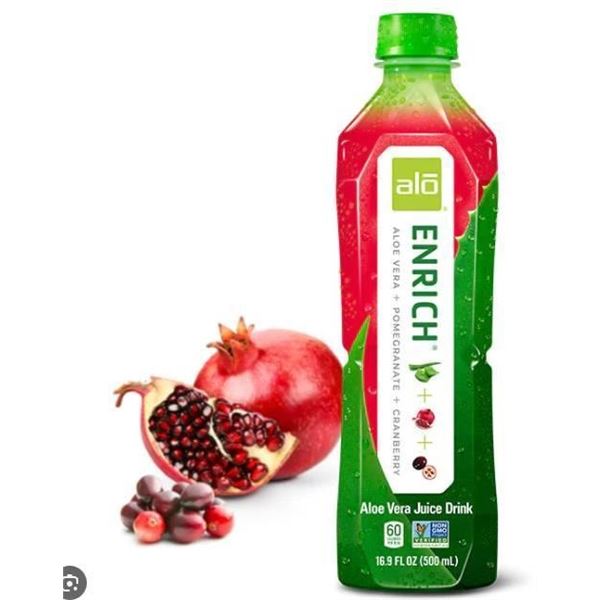 Alo Enrich Aloe Vera Drink, Pomegranate And Cranberry, 12X500ml