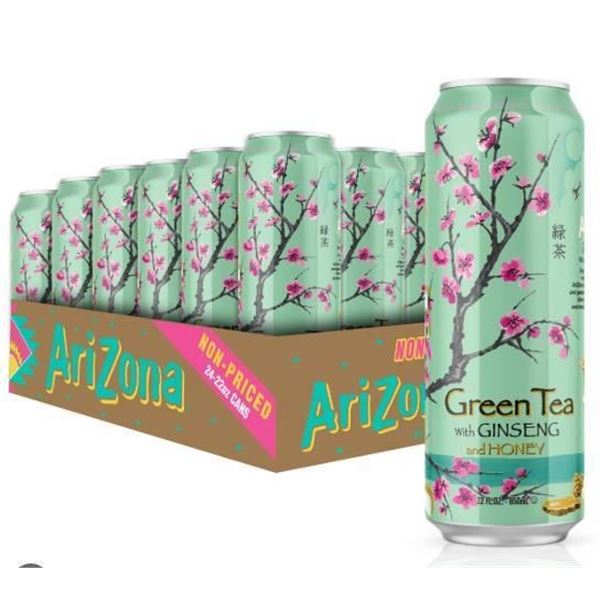 Arizona Green Tea with Ginseng and Honey, 24 Cans, 22 Oz Each
