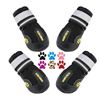 Image 1 : QUMY Dog Boots Waterproof Shoes for Dogs with Reflective Strips Rugged Anti-Slip Sole 4PCS/Set (Blac