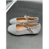 Image 1 : Girls’ Silver Glitter Mary Jane Shoes, Model AF303-LIN, Size 12M/19.3cm