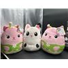 Image 1 : Set of 3 Squishmallows Cat Plush Toys Featuring Floral Designs