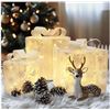Image 2 : PEMOTech DIY Gift Boxes, 3 PCS Christmas Lighted Gift Boxes, 60 LED Light Up Xmas Present Ornament