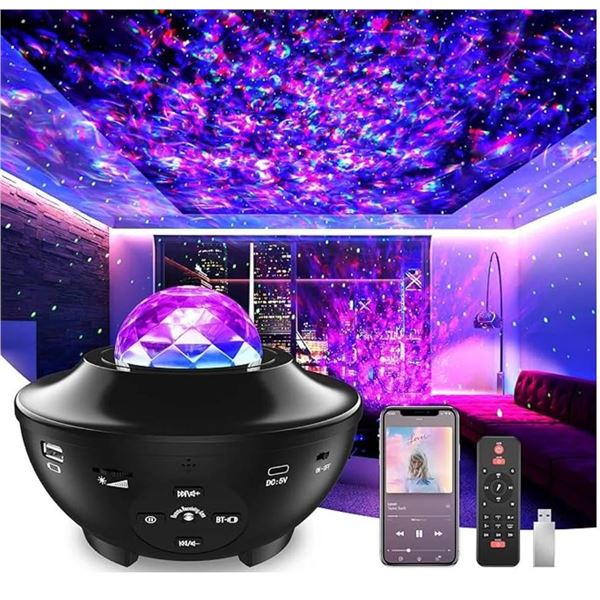 Remote Night Light Projector With Starry Sky Effect and Remote Control