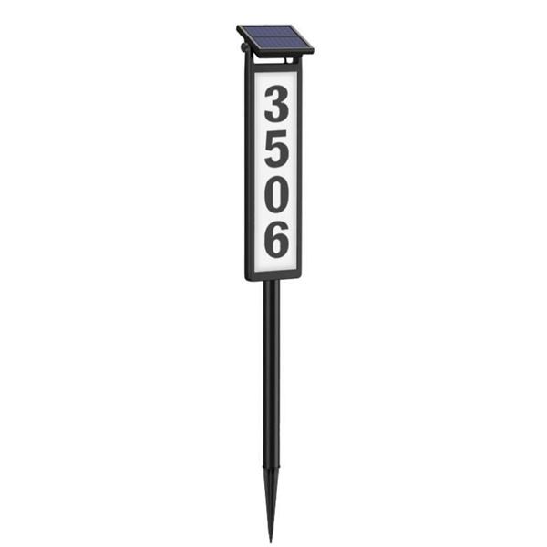 Solar Address House Number Sign with Stake,