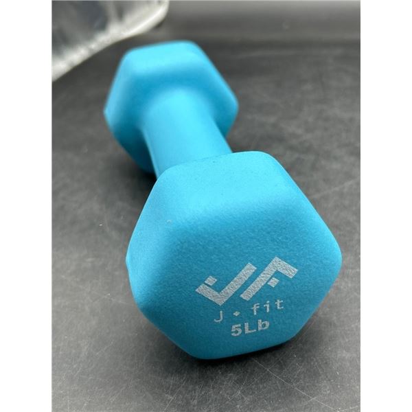 J Fit 5 LB Dumbbell Hex Weight with Neoprene Coating
