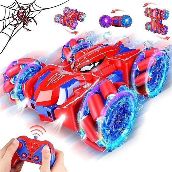 Spider Remote Control Cars for Kids, RC Stunt Car with Light Strip