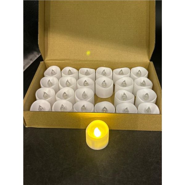 Set Of 24 Battery-Powered LED Flickering Tea Light Candles