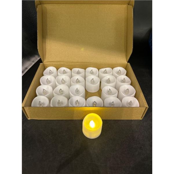 Set Of 24 Battery-Powered LED Flickering Tea Light Candles