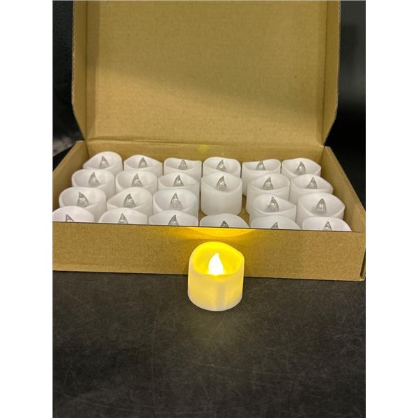 Set Of 24 Battery-Powered LED Flickering Tea Light Candles