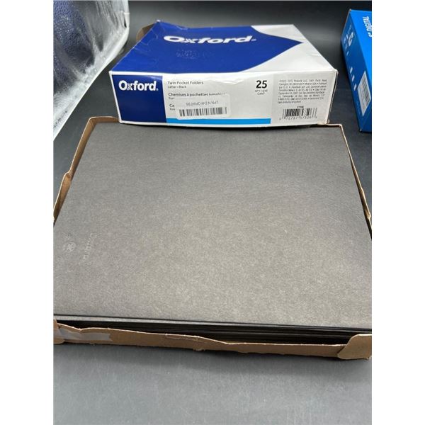 Oxford Twin Pocket Folders, Letter Size, Black, 25 Count