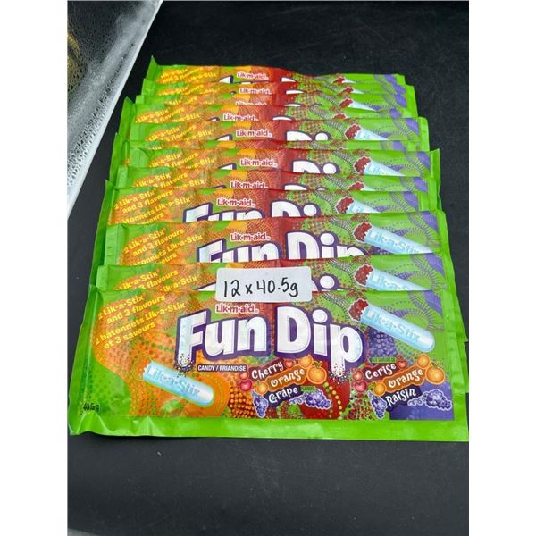 Lik-M-Aid Fun Dip 12 Pack Cherry, Orange & Grape 40.5g Each