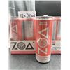 Image 2 : ZOA White Peach Zero Sugar Energy Drinks (12 x 355ml)