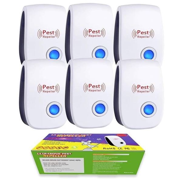 Ultrasonic Pest Repeller 6-Pack, Multifunction Frequency Mouse Repellent