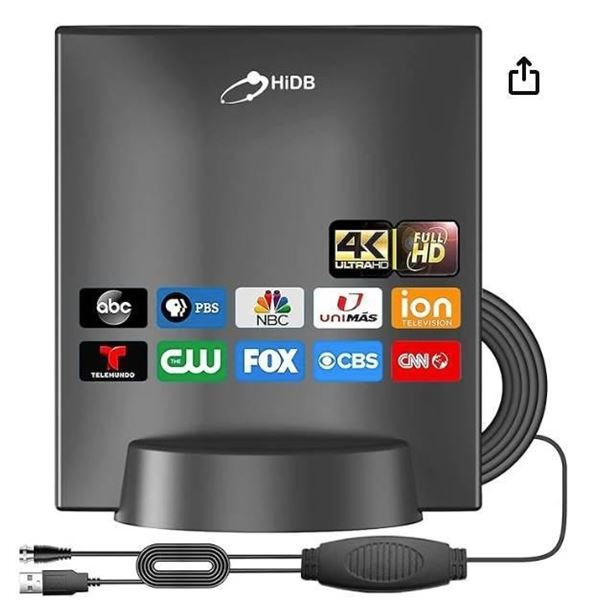 HiDB HD Digital Amplified Indoor TV Antenna with Detachable Amplifier